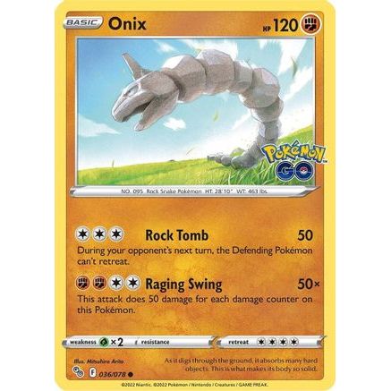 Onix 36/78 - Pokemon GO Reverse Holofoil