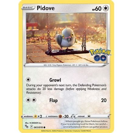 Pidove 61/78 - Pokemon GO Reverse Holofoil