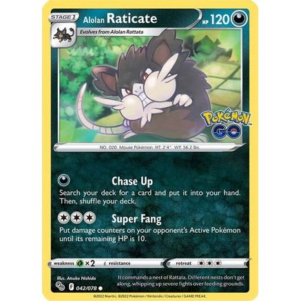Alolan Raticate 42/78 - Pokemon GO Reverse Holofoil