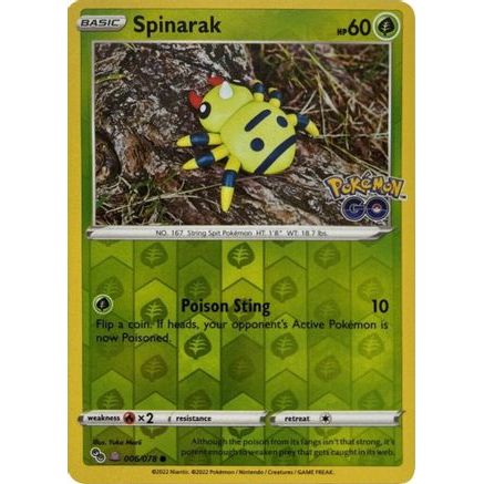 Spinarak (Peelable Ditto) 6 - Pokemon GO Reverse Holofoil