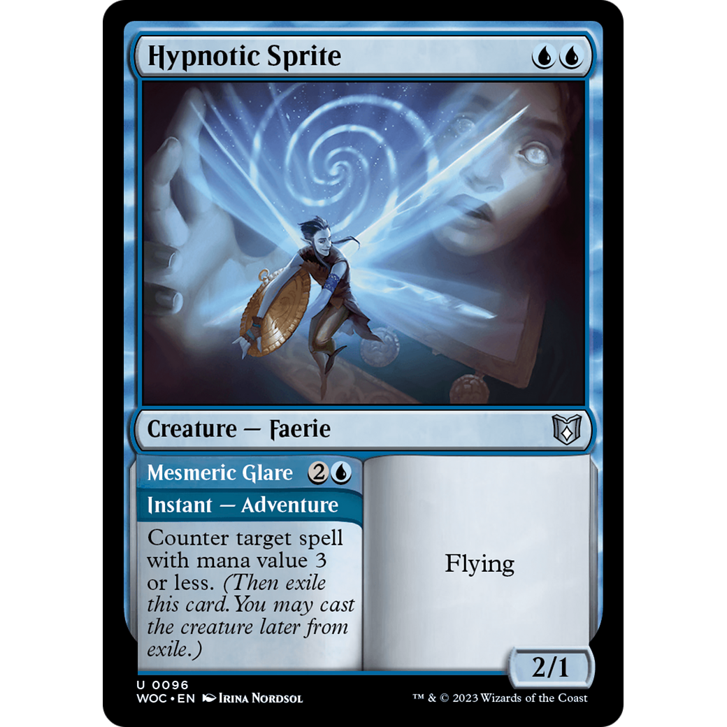 Hypnotic Sprite // Mesmeric Glare (WOC-096) - Wilds of Eldraine Commander
