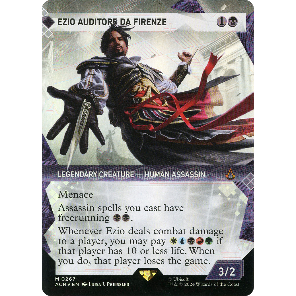Ezio Auditore da Firenze (Showcase) (Textured Foil) (ACR-267) - Assassin's Creed: (Showcase) (Borderless) Foil