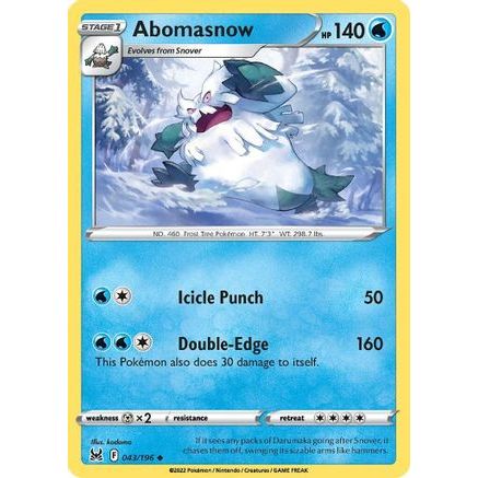 Abomasnow 43/196 - SWSH11 Lost Origin Reverse Holofoil
