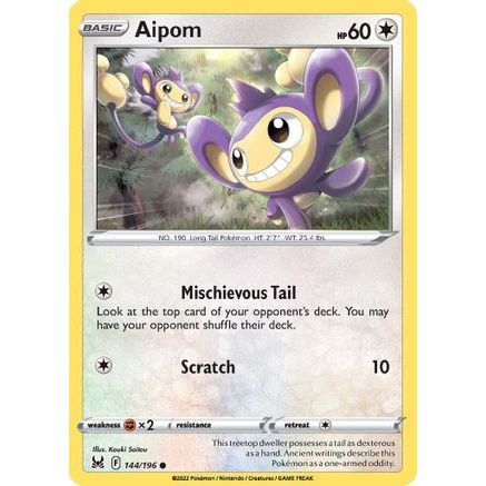 Aipom 144/196 - SWSH11 Lost Origin Reverse Holofoil