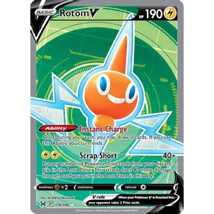 Rotom V (Full Art) 176/196 - SWSH11 Lost Origin Holofoil