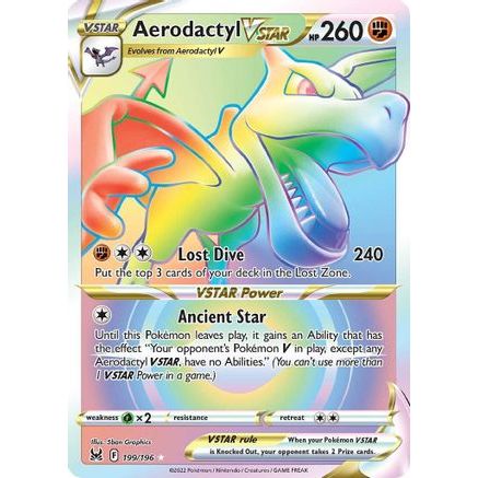 Aerodactyl VSTAR (Secret) 199/196 - SWSH11 Lost Origin Holofoil