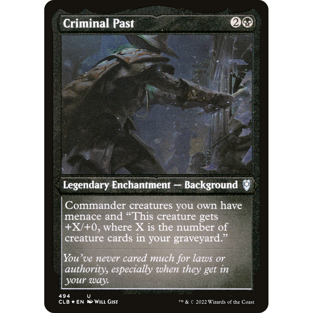 Criminal Past (CLB-494) - Commander Legends: Battle for Baldur's Gate Etched Foil