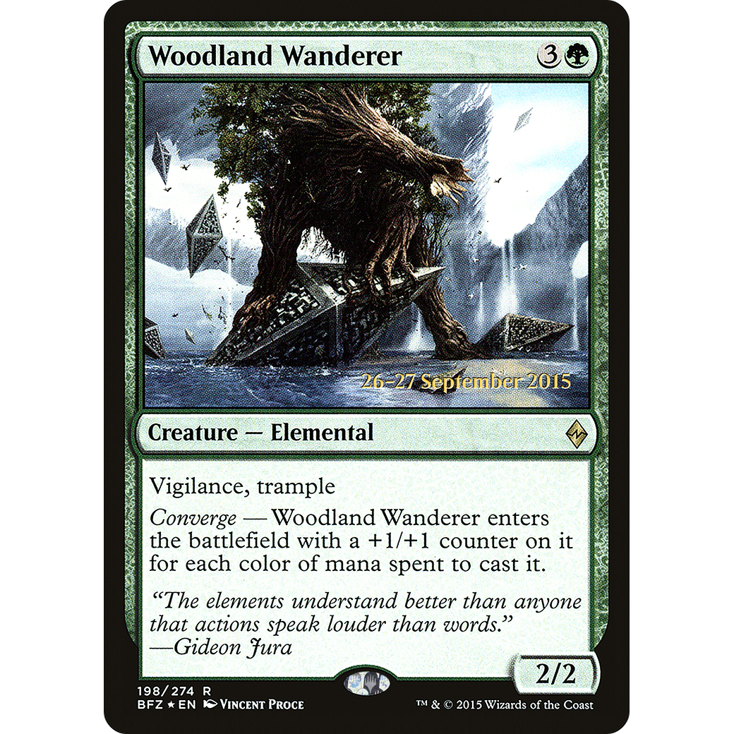 Woodland Wanderer (PRE-198) - Battle for Zendikar Promos Foil