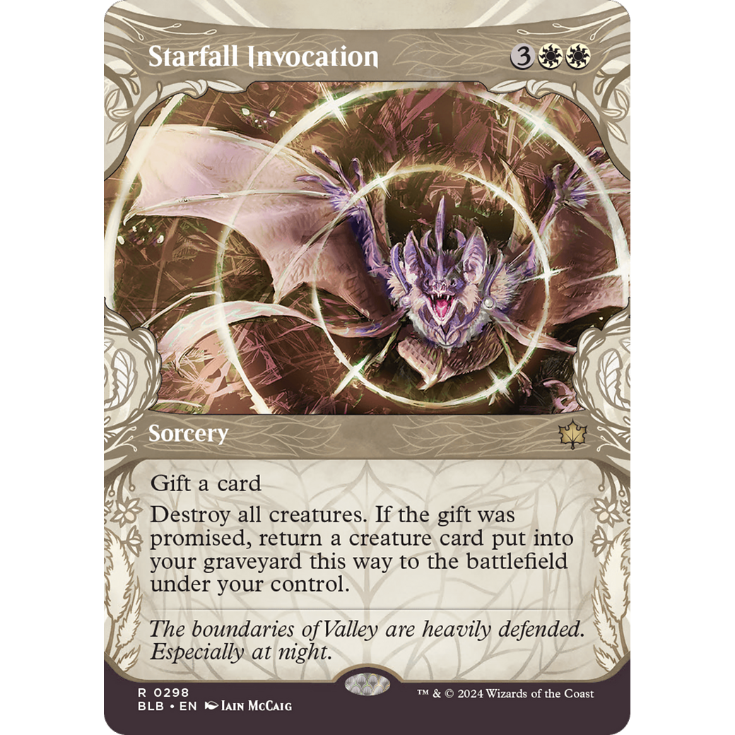 Starfall Invocation (BLB-298) - Bloomburrow: (Showcase) (Borderless) Foil