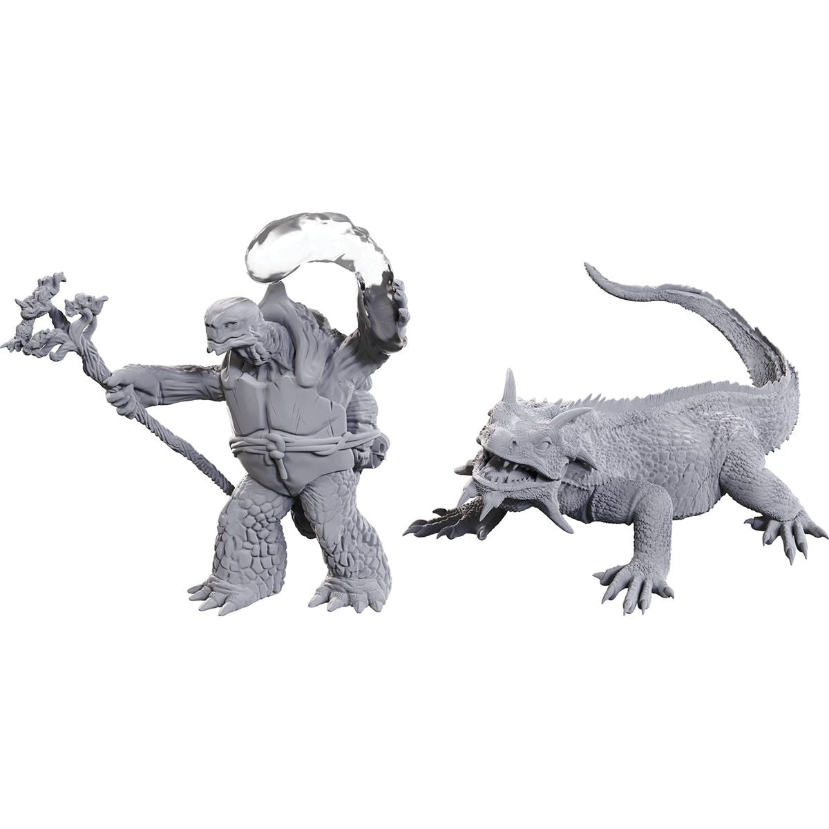 W24 Tortle Druid & Wild Shape Giant Lizard Miniatures