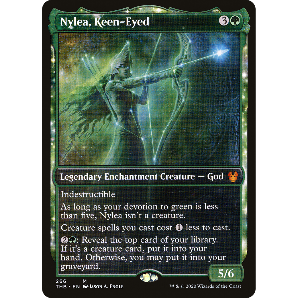 Nylea, Keen-Eyed (Showcase) (THB-266) - Theros Beyond Death: (enchantment, Showcase)