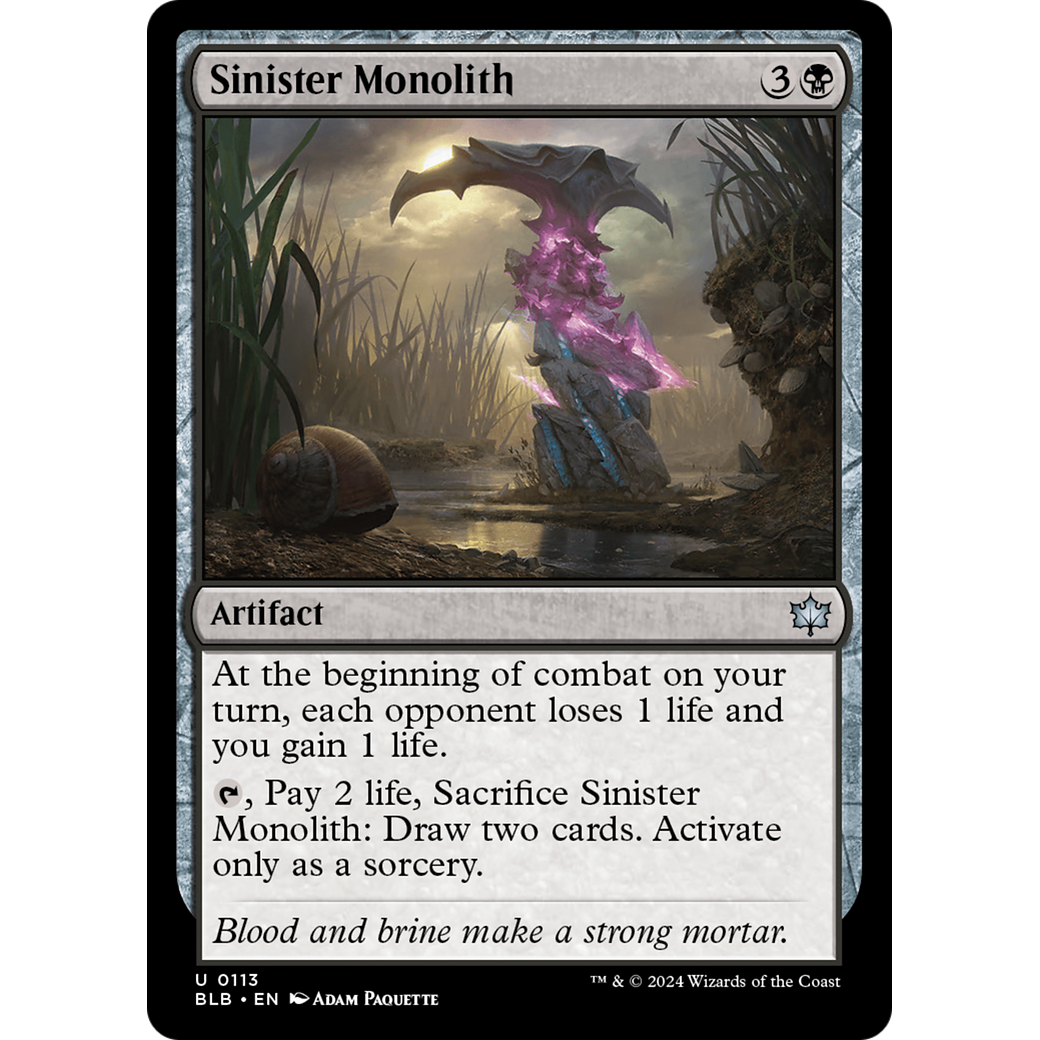Sinister Monolith (BLB-113) - Bloomburrow Foil