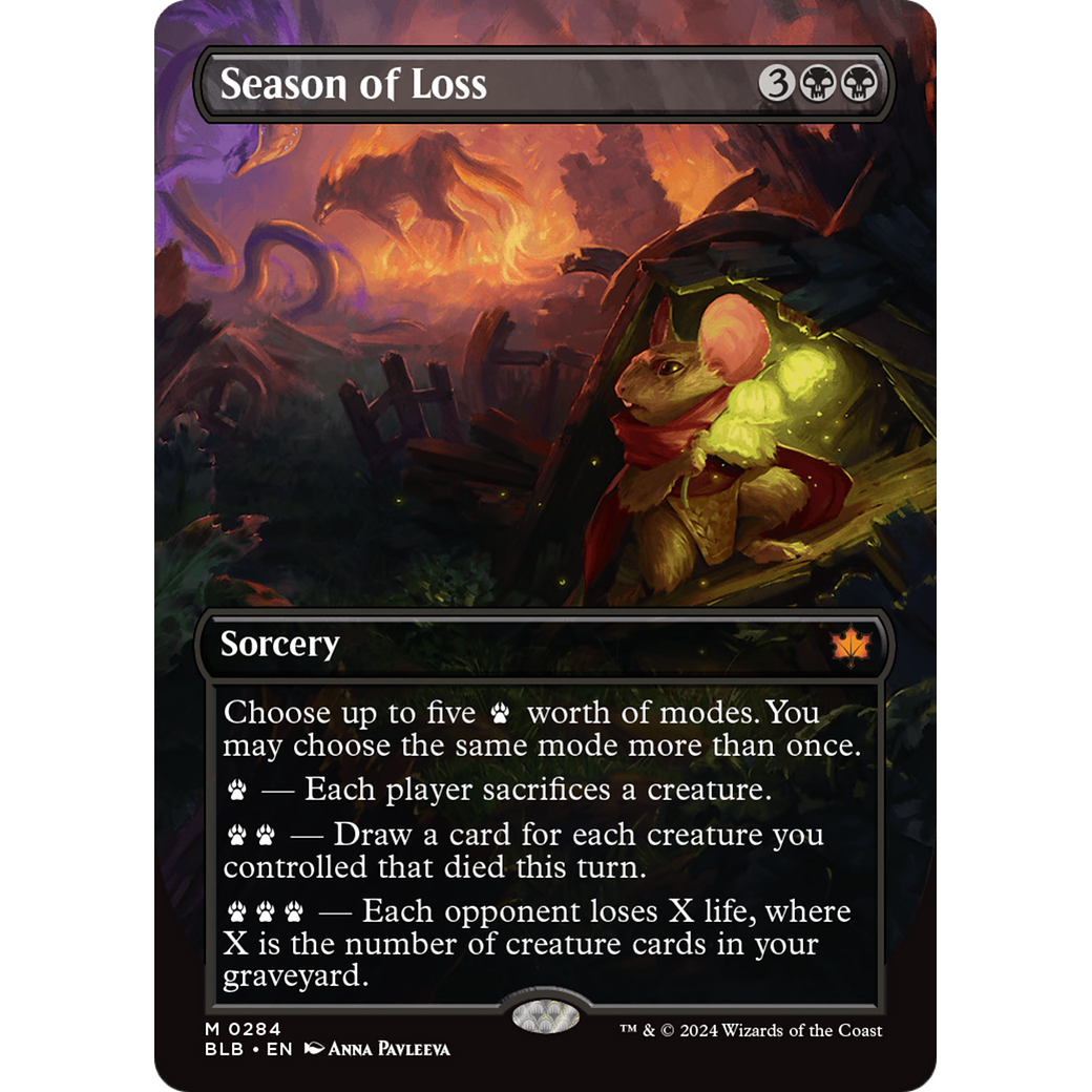 Season of Loss (BLB-284) - Bloomburrow: (Showcase) (Borderless) Foil