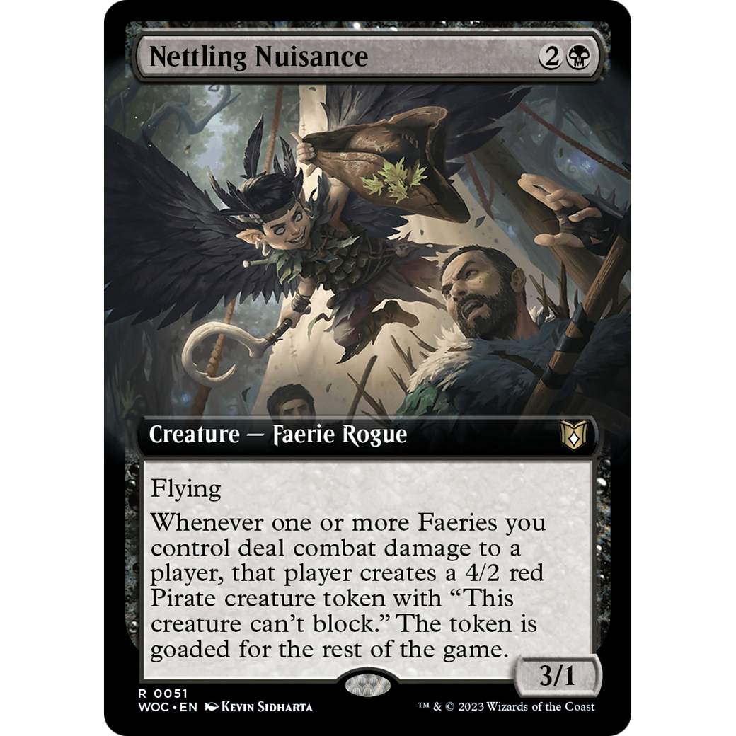 Nettling Nuisance (WOC-051) - Wilds of Eldraine Commander: (Extended Art)
