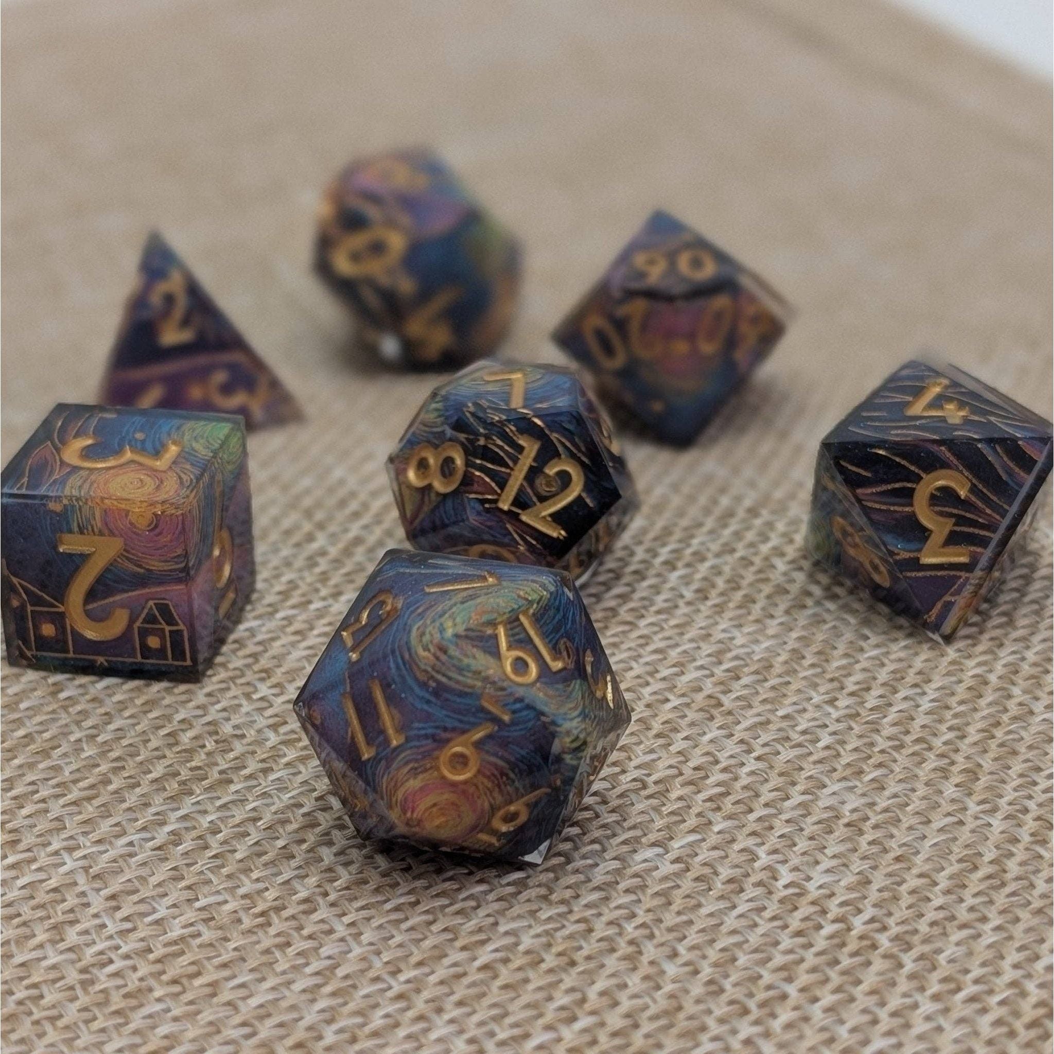 Starry Core - 7 Piece Luxury D&D Dice Set