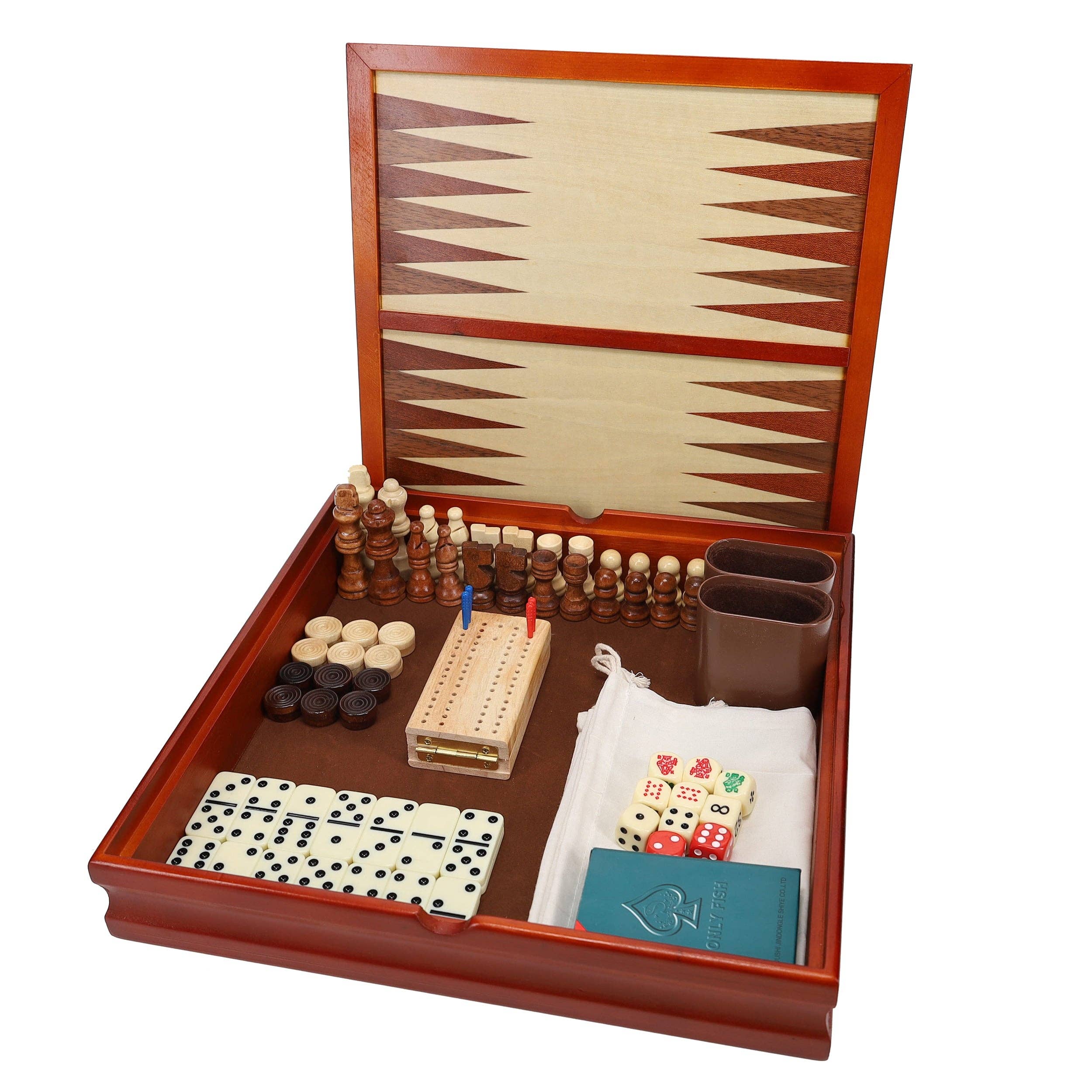 7-in-1 Combination Wood Game Set – 12 inch board