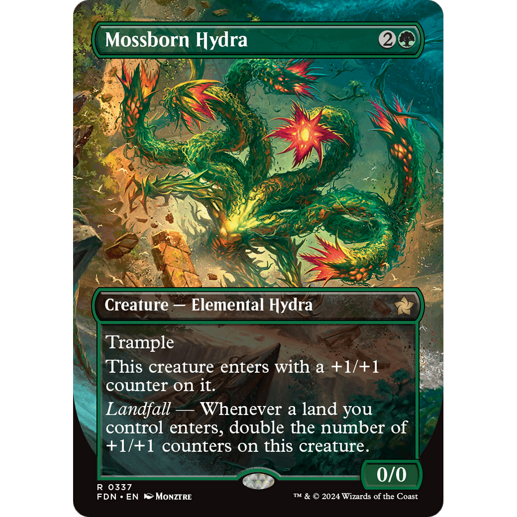 Mossborn Hydra (FDN-337) - Foundations (Borderless) Foil