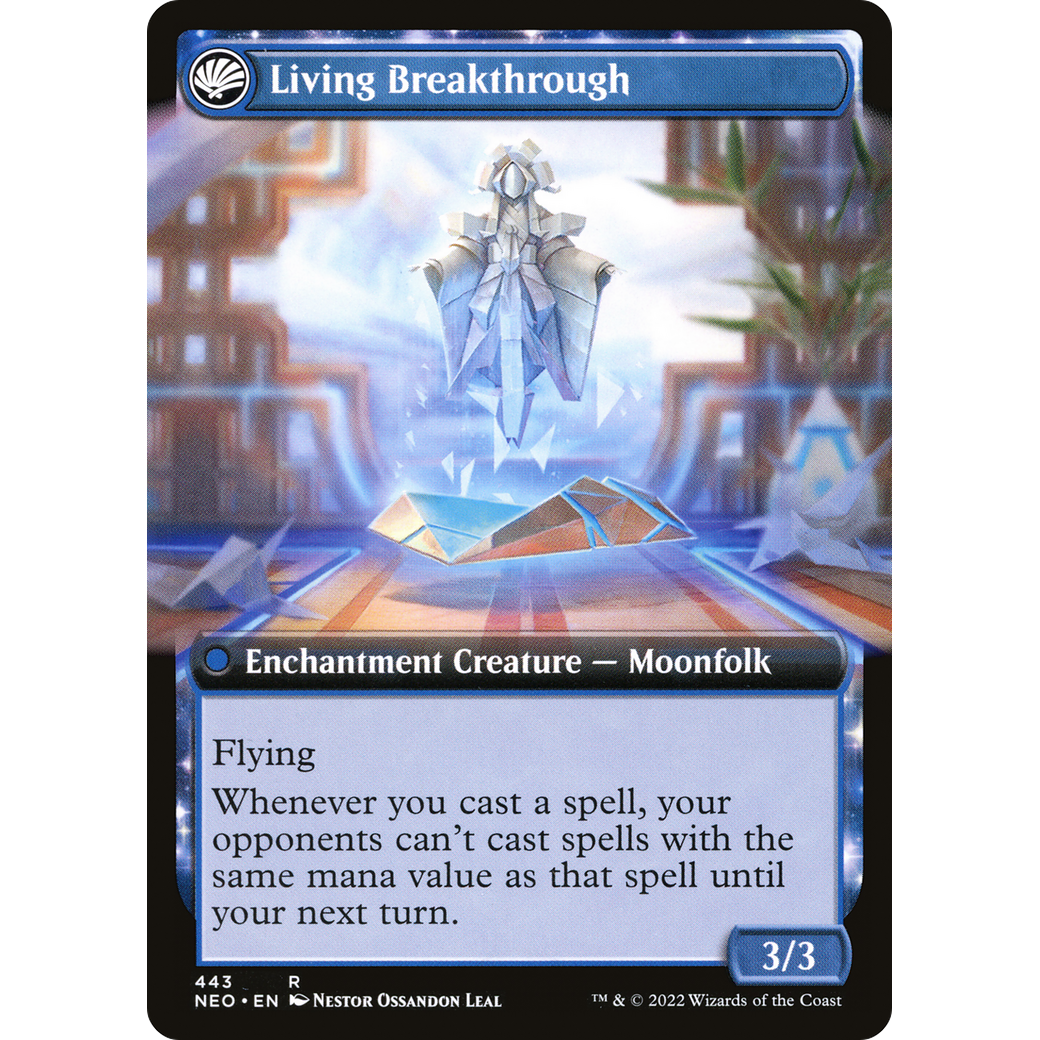 Inventive Iteration // Living Breakthrough (NEO-443) - Kamigawa: Neon Dynasty: (Extended Art, fandfc, enchantment) Foil