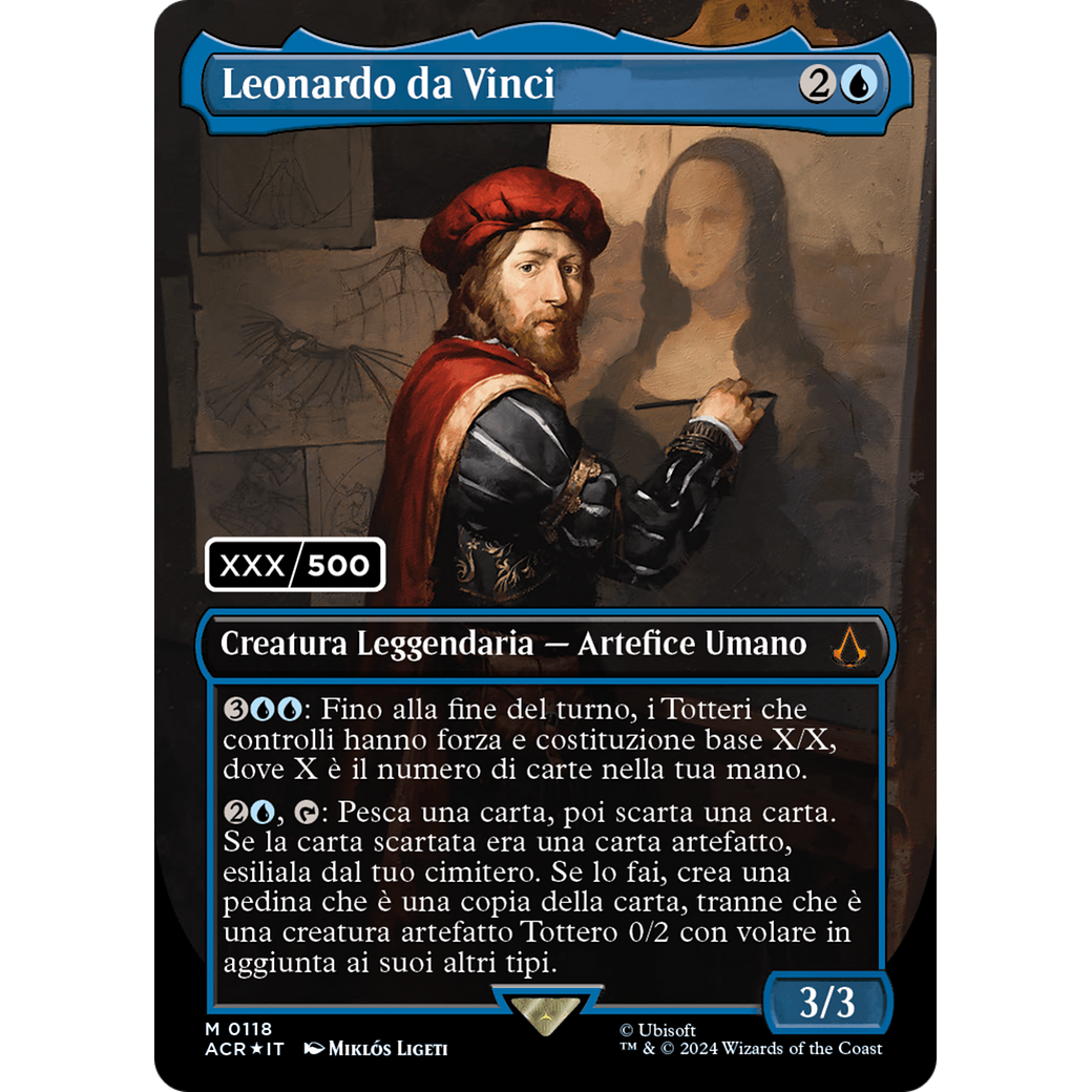 Leonardo da Vinci (Italian) (Serial Numbered) (ACR-118) - Assassin's Creed (Borderless) Foil