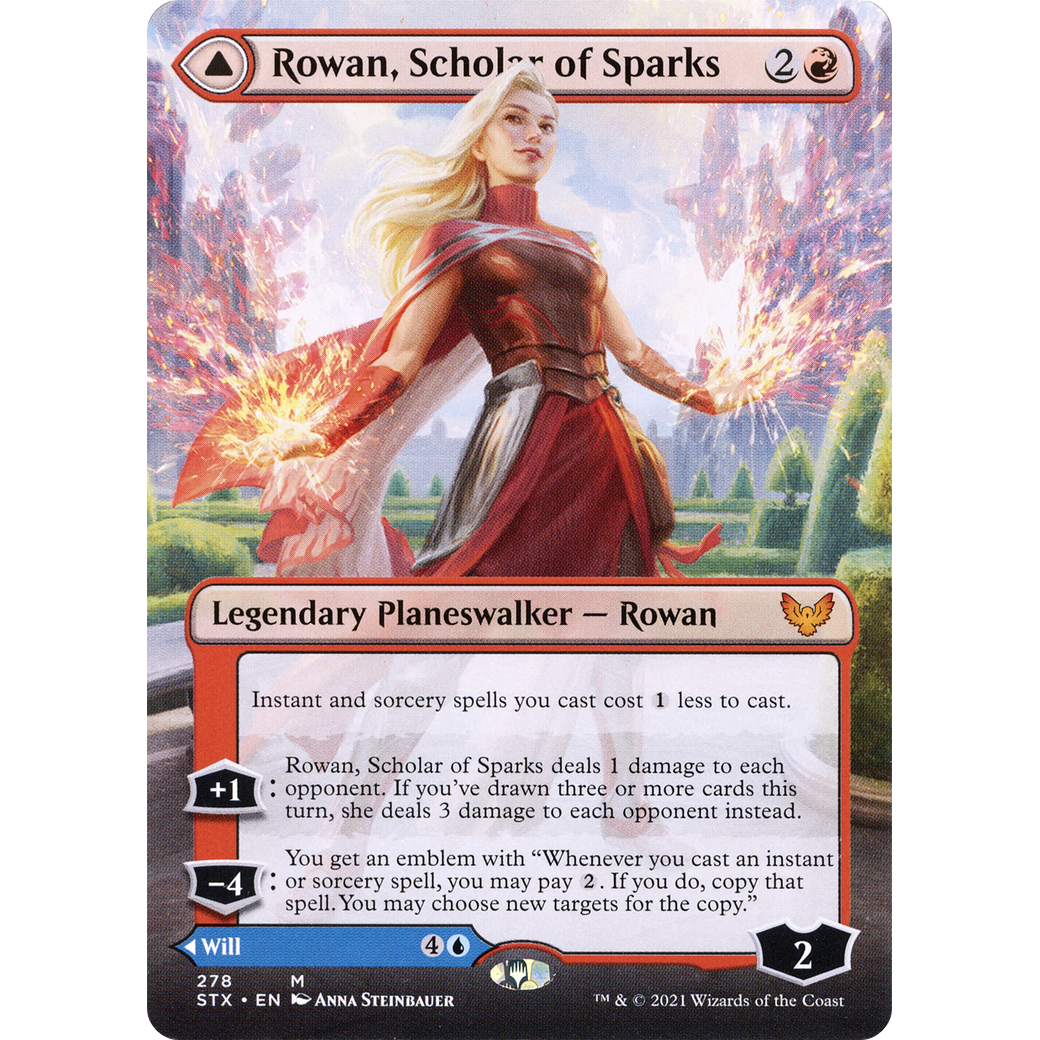 Rowan, Scholar of Sparks (Borderless) (STX-278) - Strixhaven: School of Mages (Borderless) Foil