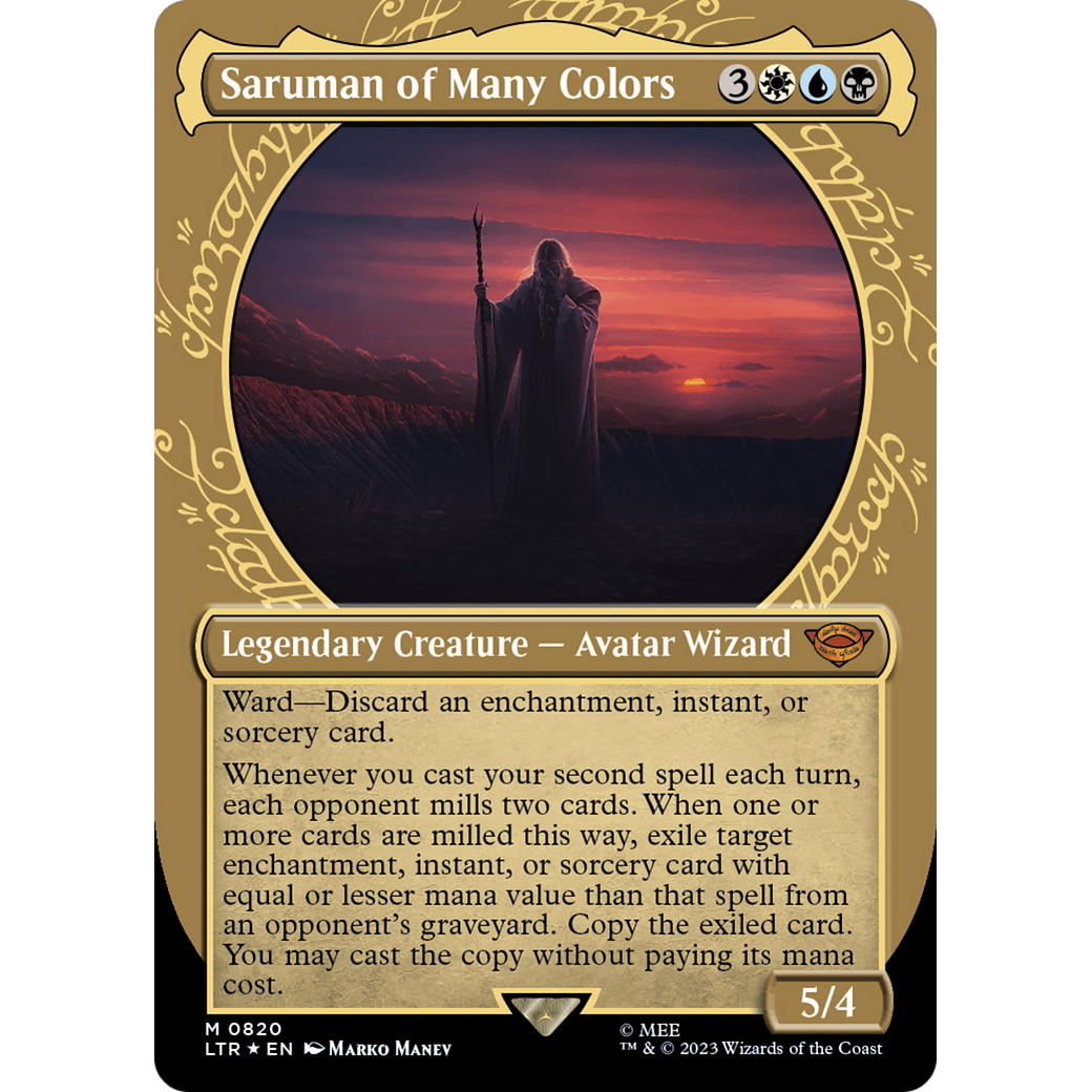Saruman of Many Colors (LTR-820) - The Lord of the Rings: Tales of Middle-earth: (Showcase) (Borderless) Foil