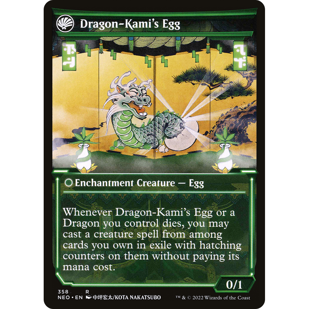 The Dragon-Kami Reborn // Dragon-Kami's Egg (NEO-358) - Kamigawa: Neon Dynasty: (Showcase, fandfc)