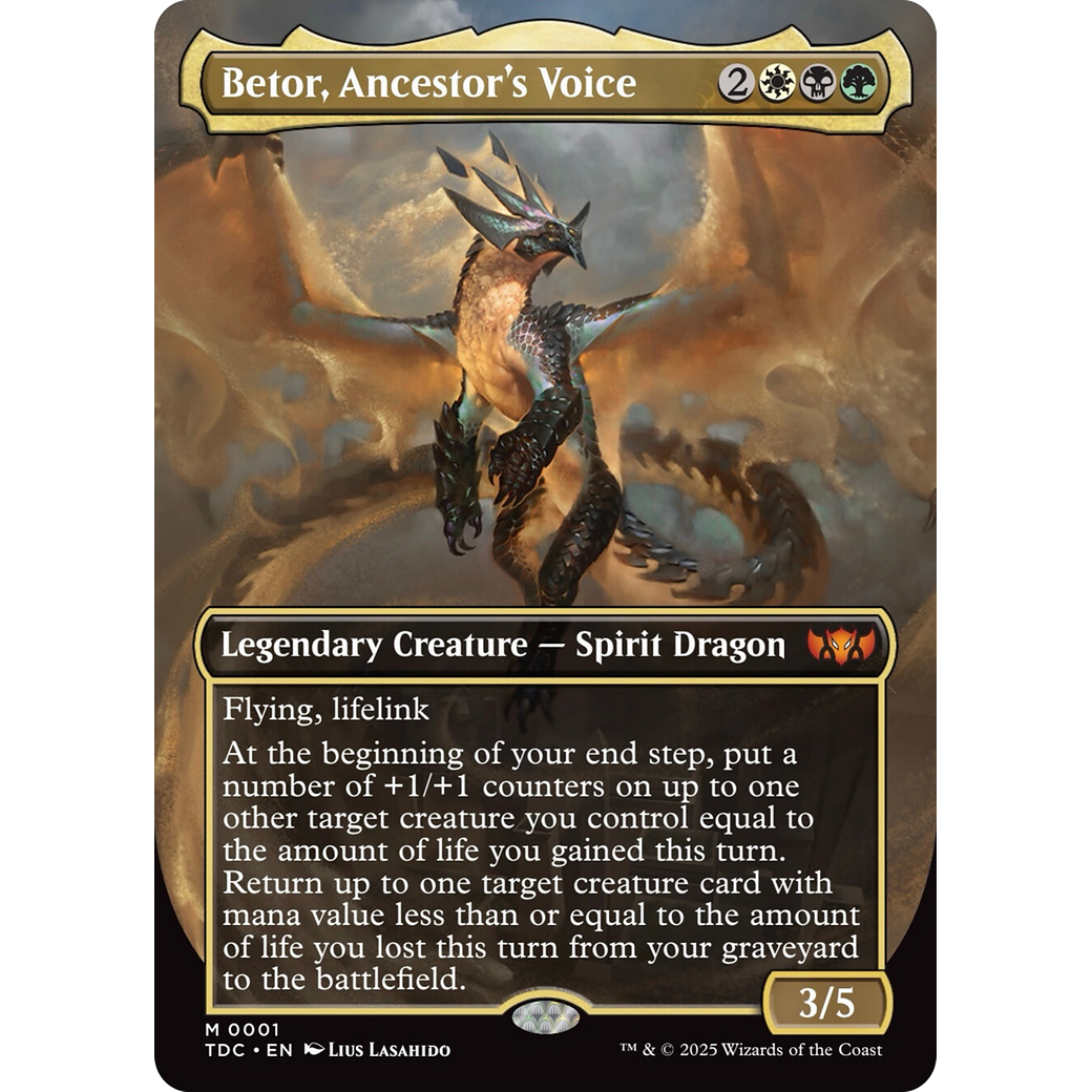Betor, Ancestor's Voice (TDC-001) - Commander: Tarkir: Dragonstorm (Borderless) Foil