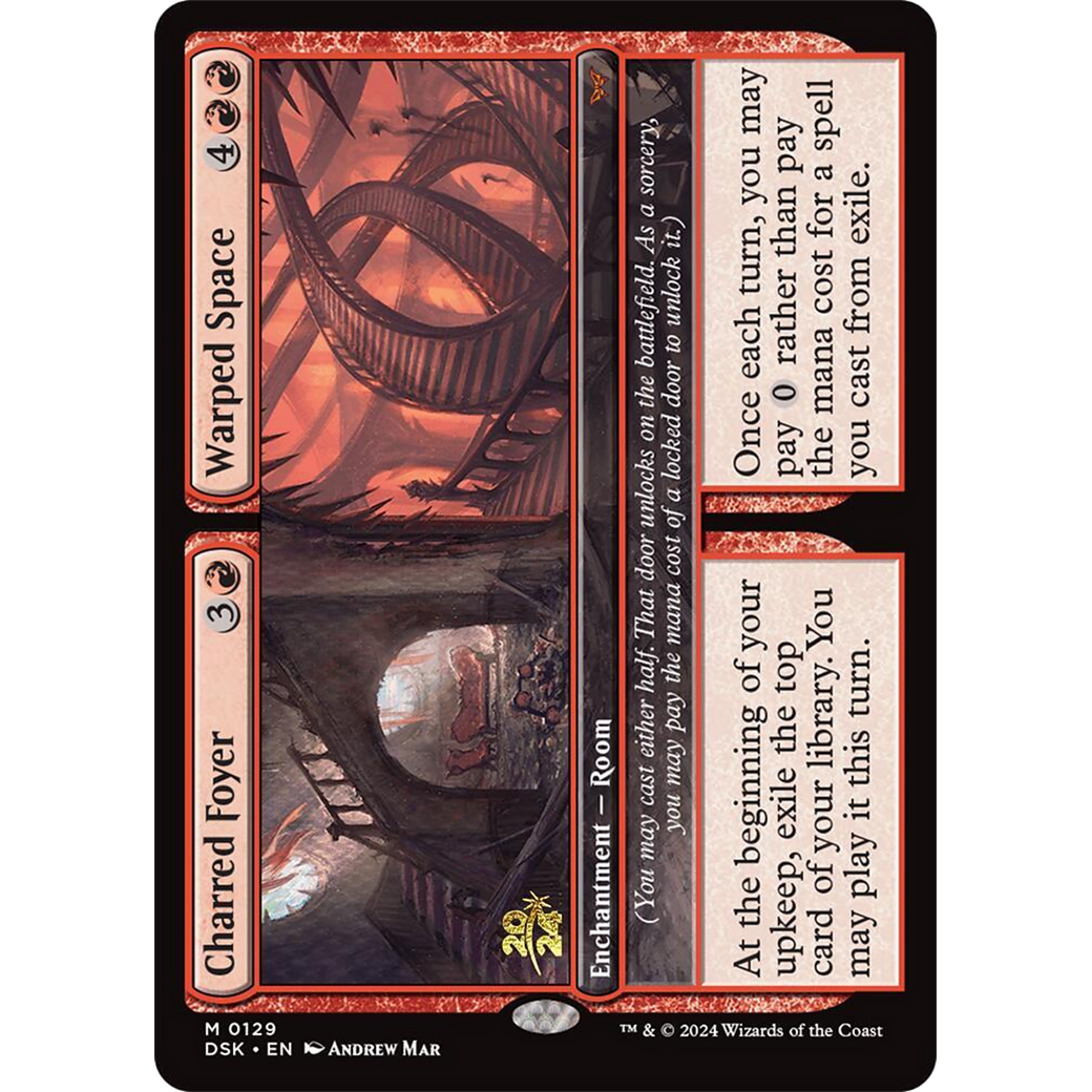Charred Foyer // Warped Space (PRE-129S) - Duskmourn: House of Horror Promos Foil