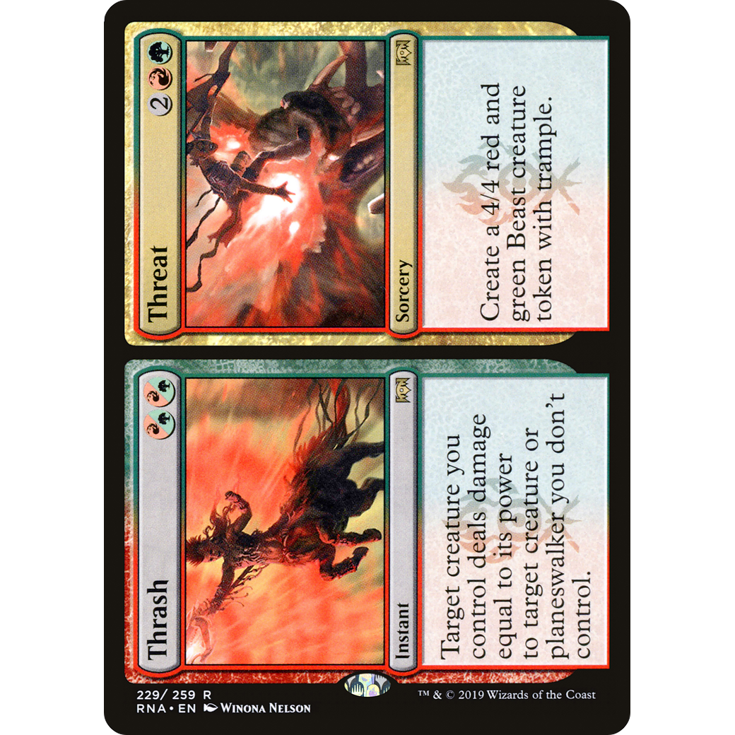Thrash // Threat (RNA-229) - Ravnica Allegiance Foil