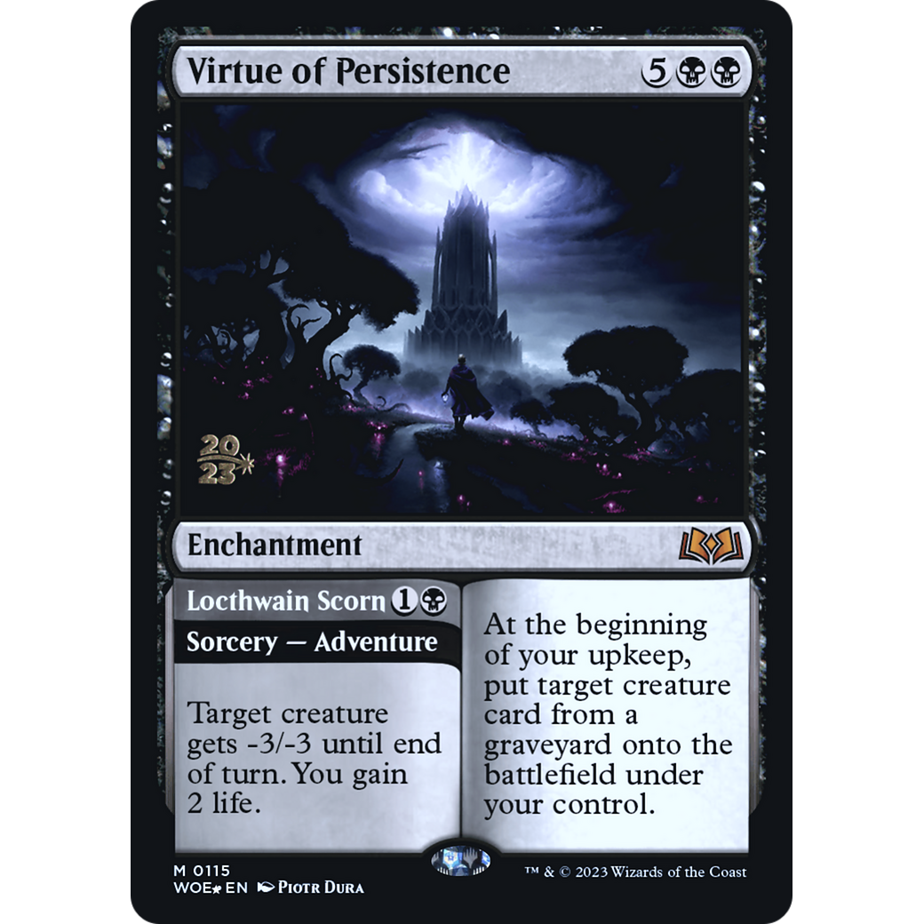 Virtue of Persistence // Locthwain Scorn (PRE-115S) - Wilds of Eldraine Promos Foil