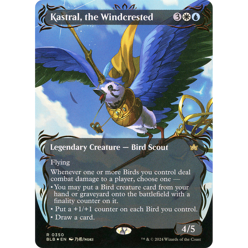 Kastral, the Windcrested (BLB-350) - Bloomburrow: (Showcase) (Borderless) Foil