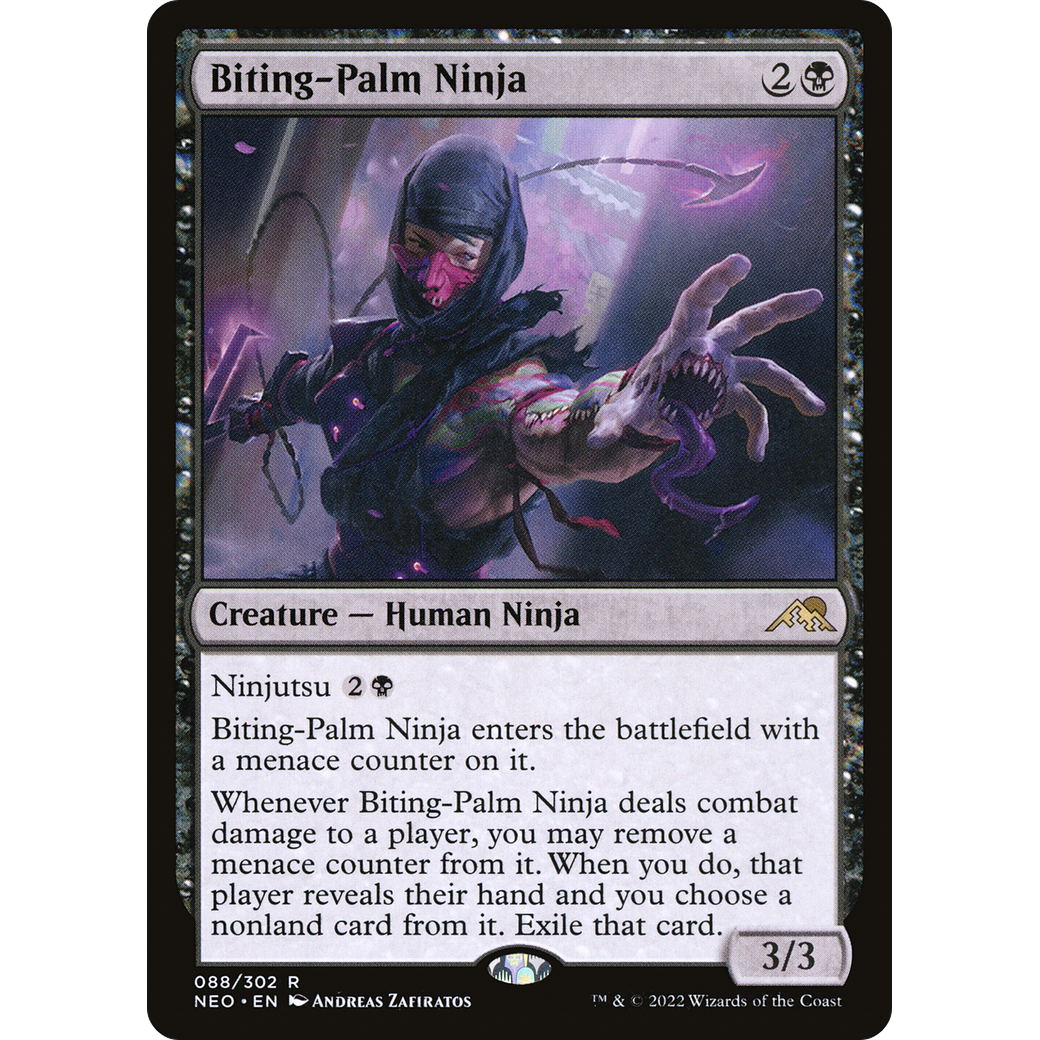 Biting-Palm Ninja (NEO-088) - Kamigawa: Neon Dynasty Foil