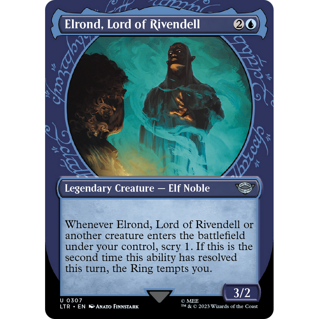 Elrond, Lord of Rivendell (LTR-307) - The Lord of the Rings: Tales of Middle-earth: (Showcase) (Borderless) Foil