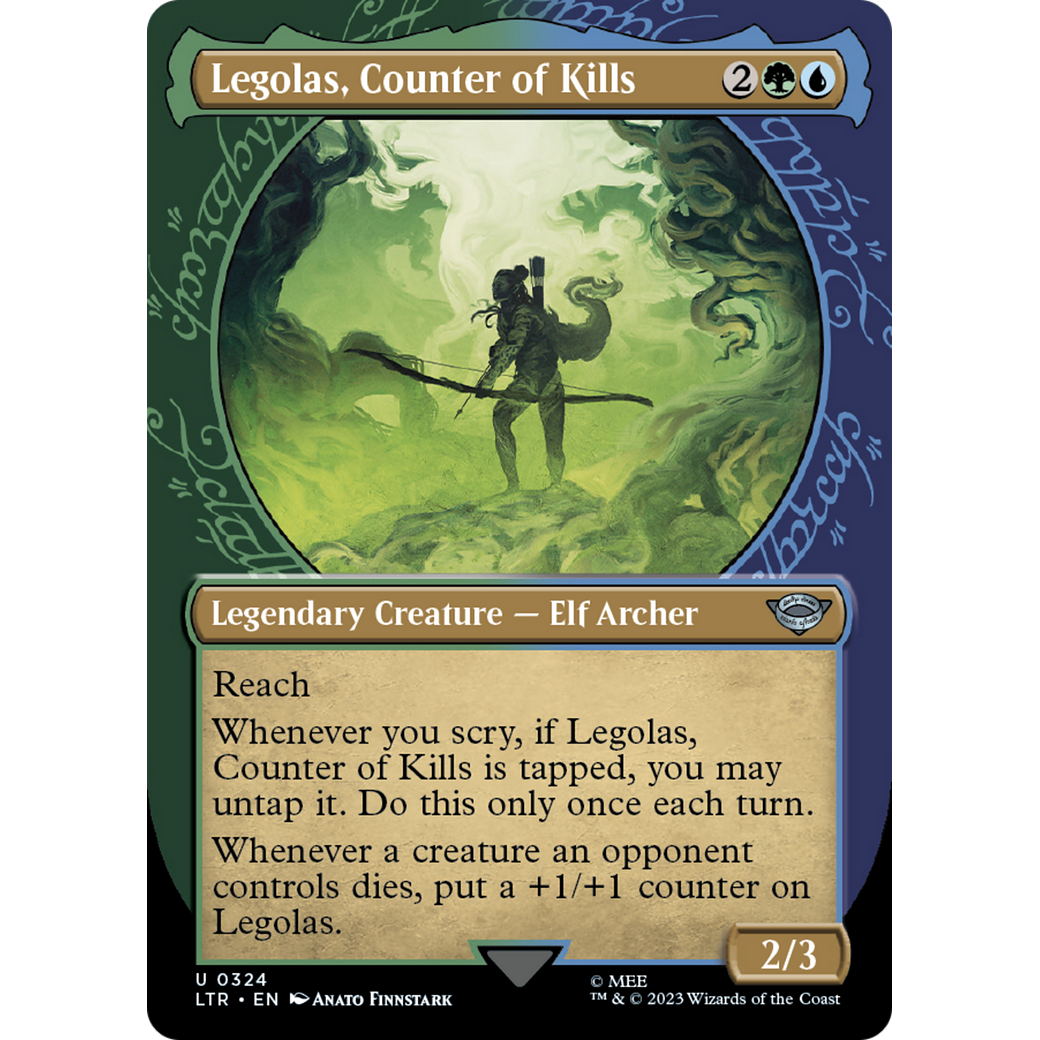 Legolas, Counter of Kills (LTR-324) - The Lord of the Rings: Tales of Middle-earth: (Showcase) (Borderless) Foil