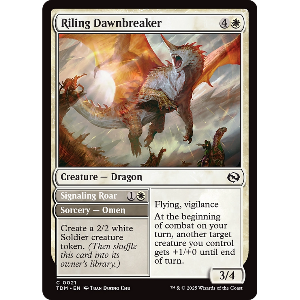 Riling Dawnbreaker // Signaling Roar (TDM-021) - Tarkir: Dragonstorm Foil