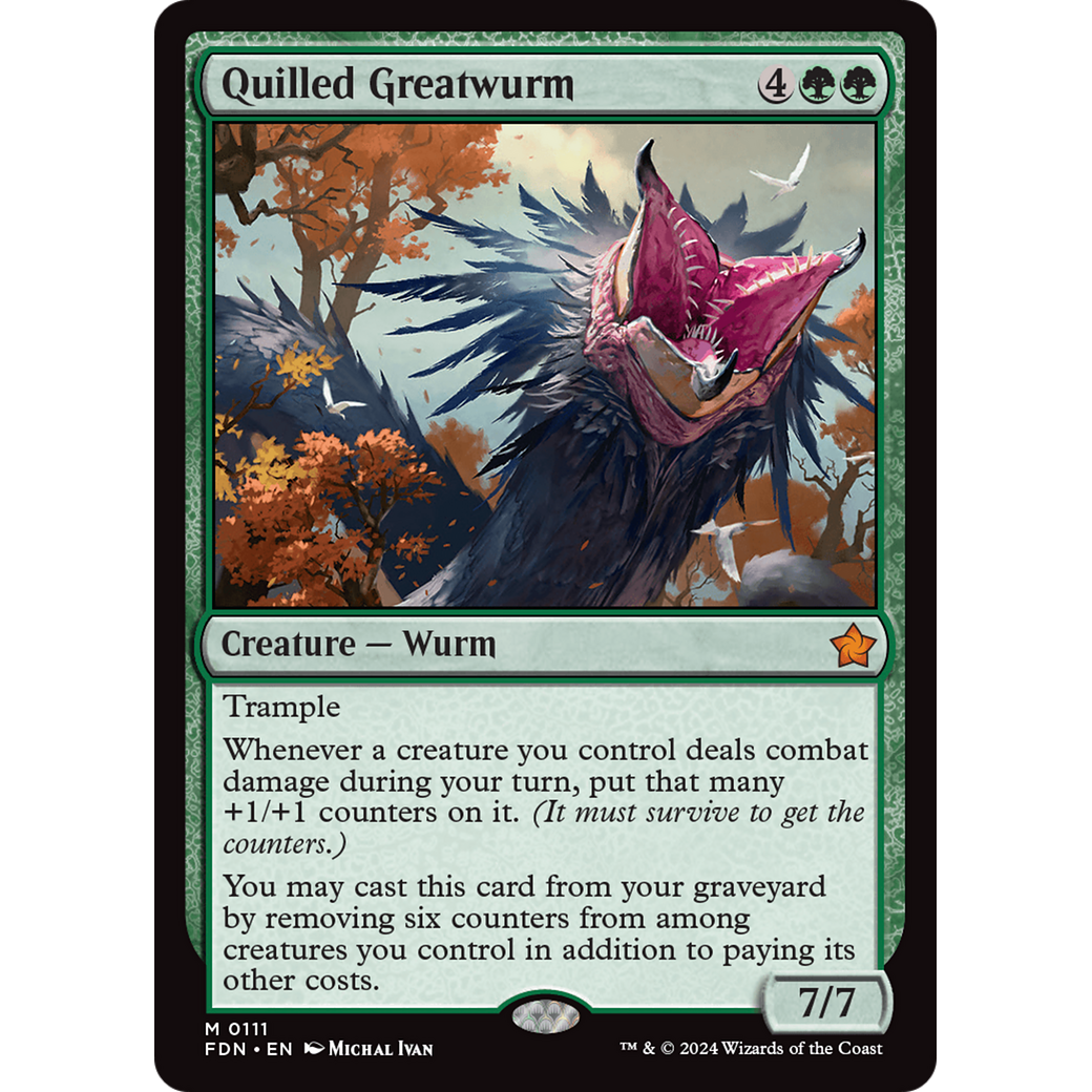 Quilled Greatwurm (FDN-111) - Foundations Foil