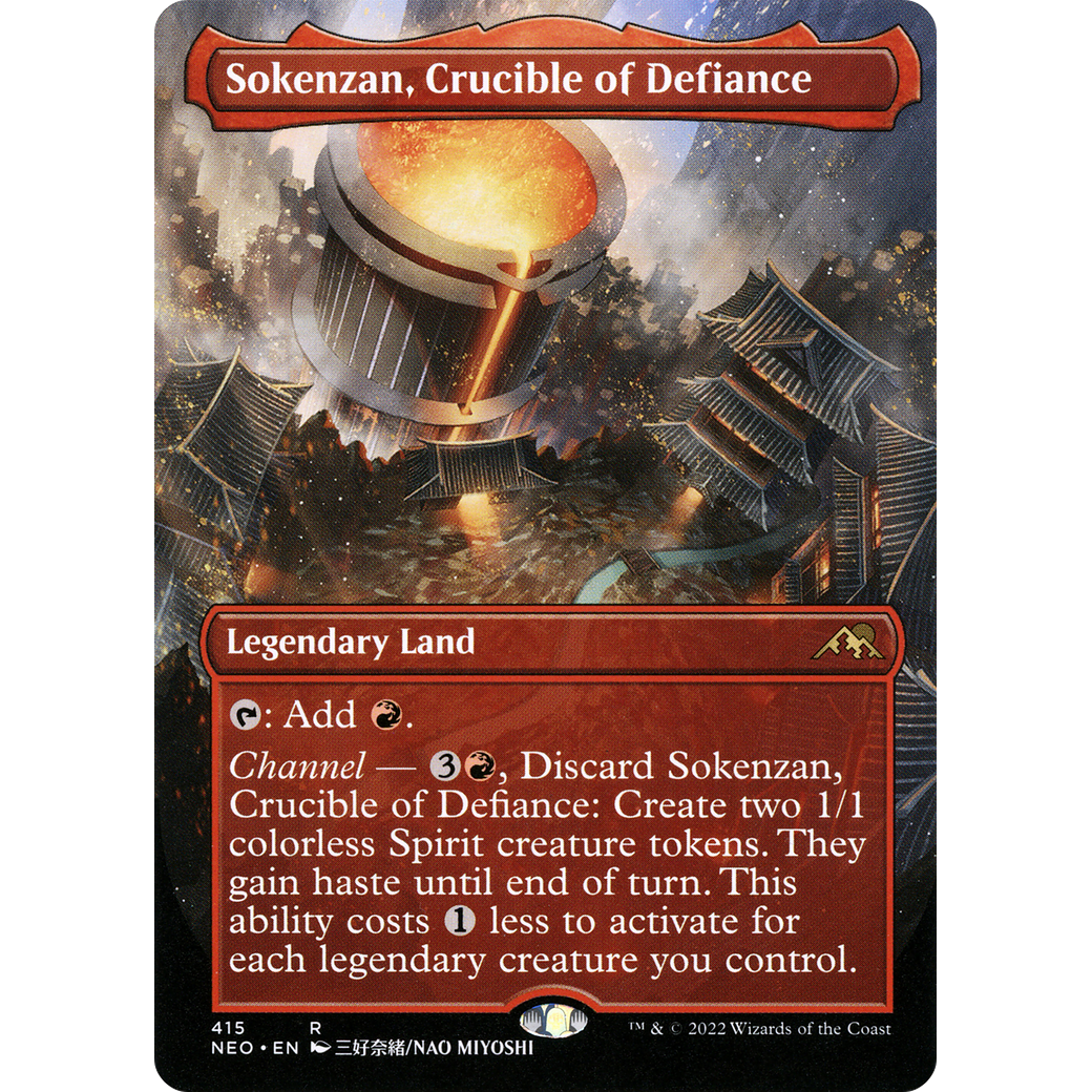 Sokenzan, Crucible of Defiance (NEO-415) - Kamigawa: Neon Dynasty (Borderless) Foil