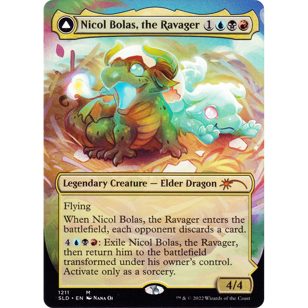 Nicol Bolas, the Ravager (Display Commander) - Thick Stock (SLD-1211) - Secret Lair Drop (Borderless)