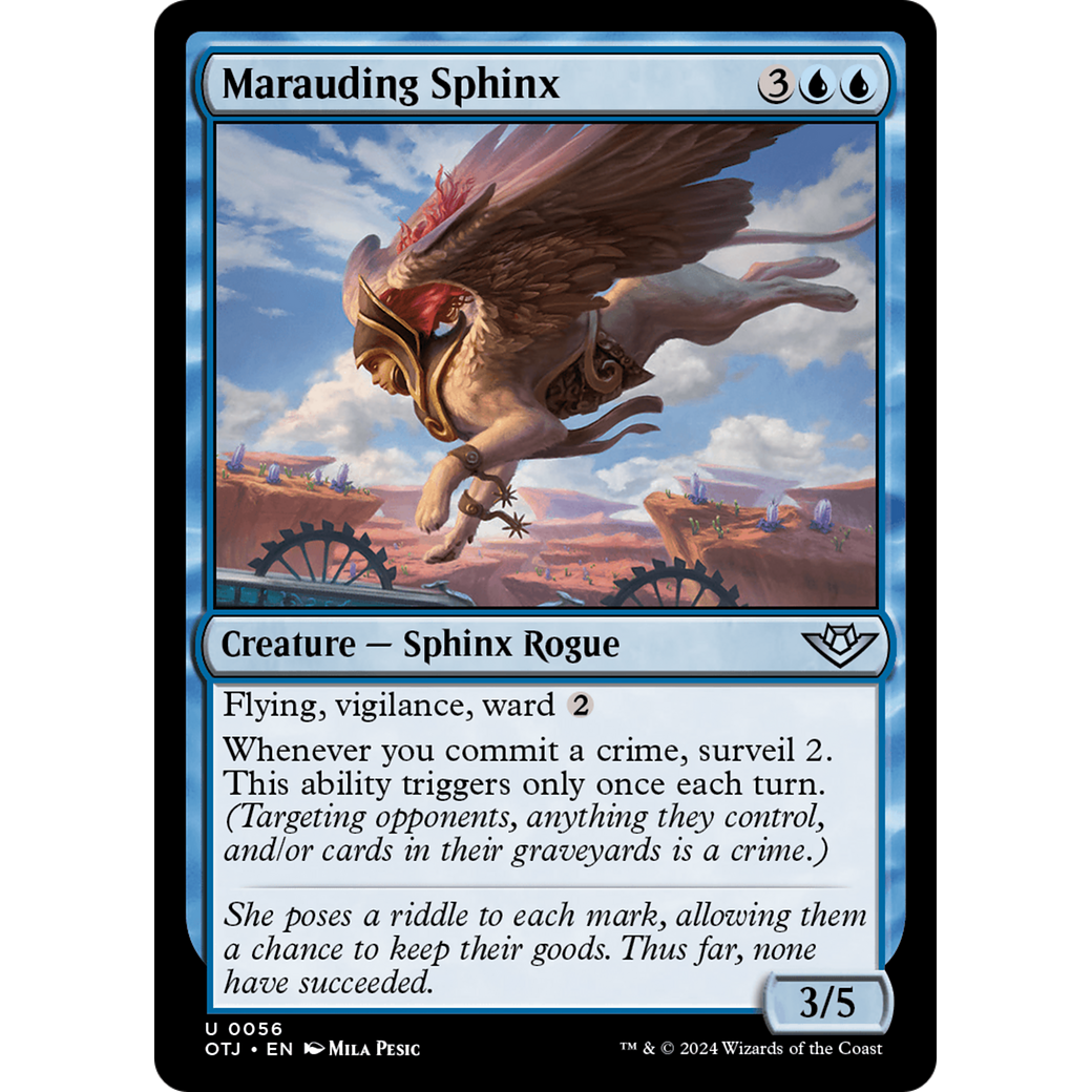 Marauding Sphinx (OTJ-056) - Outlaws of Thunder Junction Foil