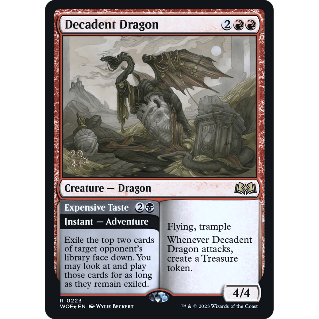 Decadent Dragon // Expensive Taste (PRE-223S) - Wilds of Eldraine Promos Foil