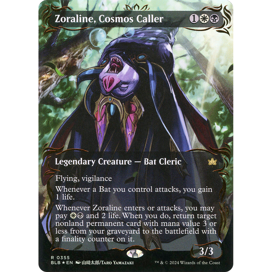 Zoraline, Cosmos Caller (BLB-355) - Bloomburrow: (Showcase) (Borderless) Foil