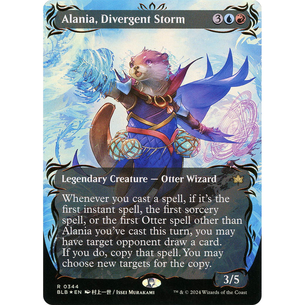 Alania, Divergent Storm (BLB-344) - Bloomburrow: (Showcase) (Borderless) Foil