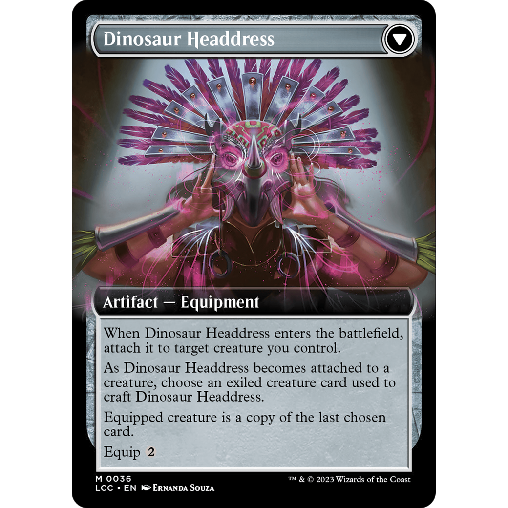 Paleontologist's Pick-Axe // Dinosaur Headdress (LCC-036) - The Lost Caverns of Ixalan Commander: (Extended Art) Foil