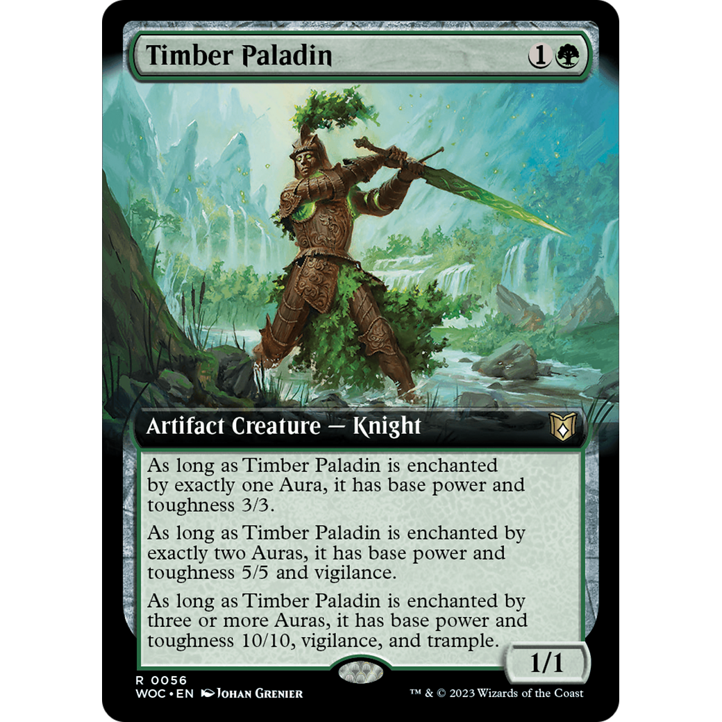 Timber Paladin (WOC-056) - Wilds of Eldraine Commander: (Extended Art)