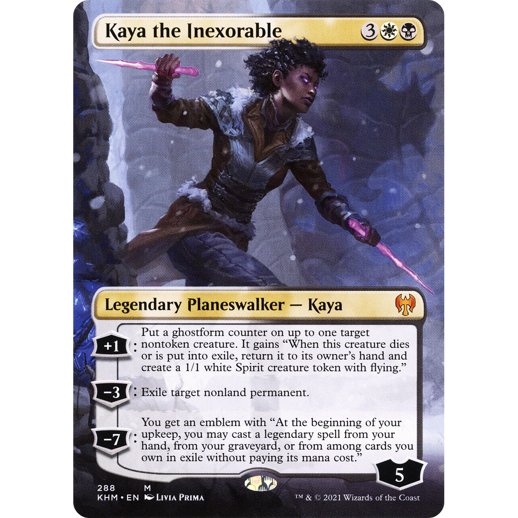 Kaya the Inexorable (Borderless) (KHM-288) - Kaldheim (Borderless) Foil