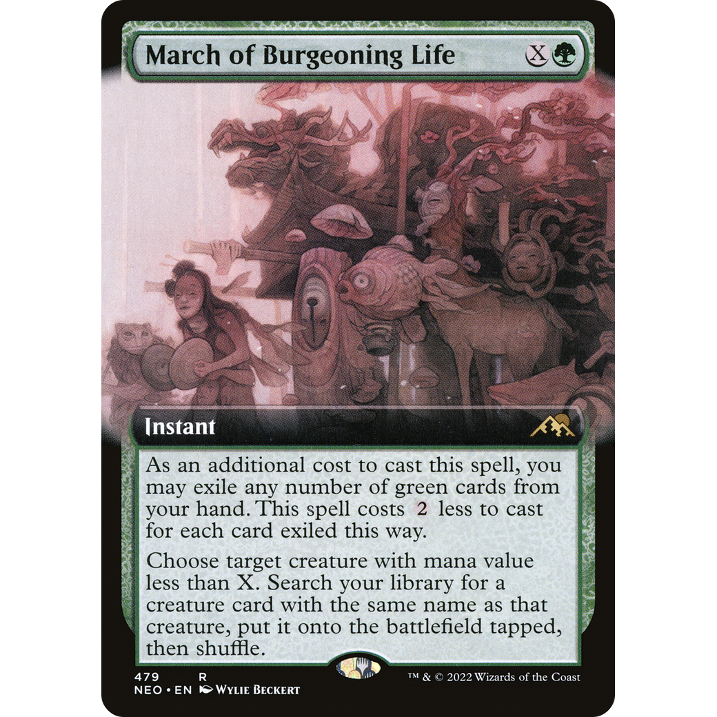March of Burgeoning Life (NEO-479) - Kamigawa: Neon Dynasty: (Extended Art) Foil