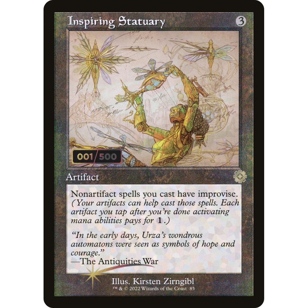Inspiring Statuary (Schematic) (Serial Numbered) (BRR-085) - The Brothers' War Retro Artifacts Foil