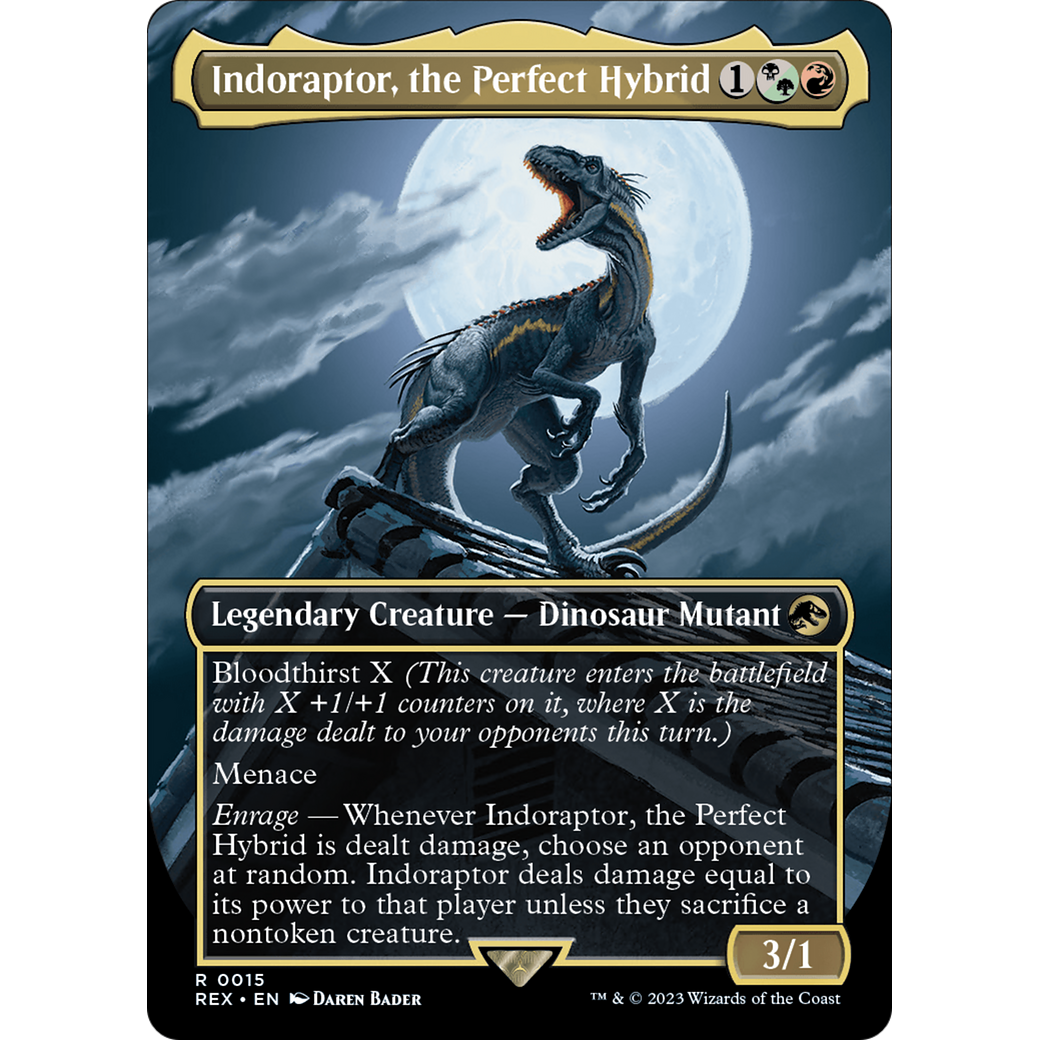 Indoraptor, the Perfect Hybrid (Borderless) (REX-015) - Jurassic World Collection (Borderless)