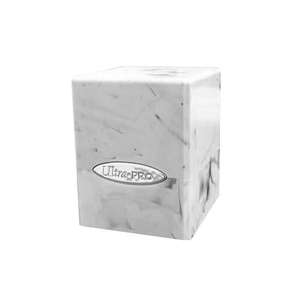Black/White Marble 100+ Satin Cube Deck Box