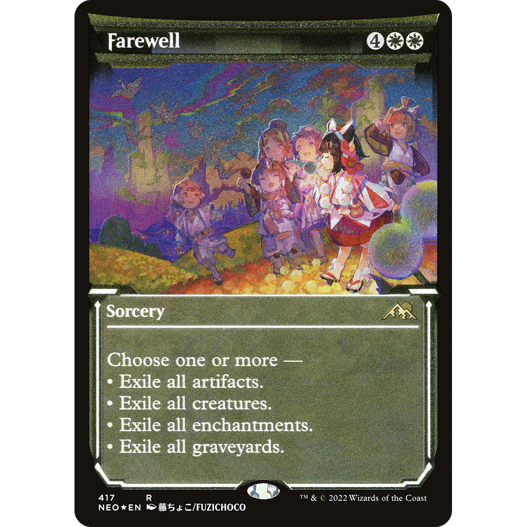 Farewell (NEO-417) - Kamigawa: Neon Dynasty: (Showcase) Etched Foil